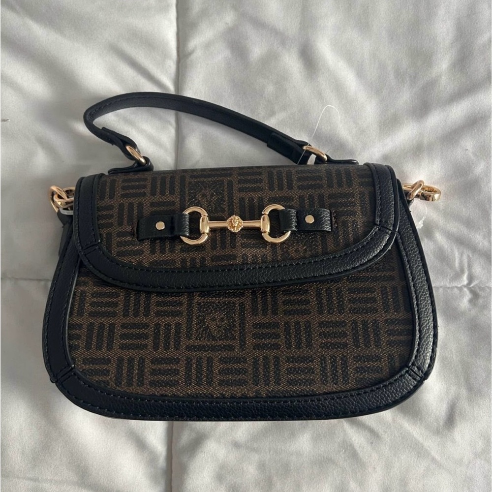 klein brown black crossbody bag